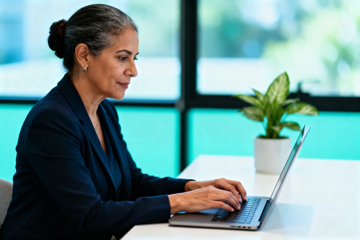 Profesional trabajando con IA